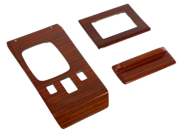 3 pcs. Switch console set zebra wood / real wood for Mercedes R107 up to 1981