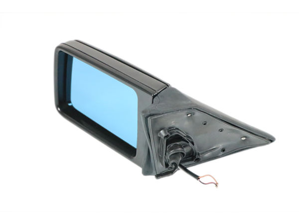 Exterior mirror, flat, adjustment by linkage, heatable, blue, left for Mercedes W201 / W124