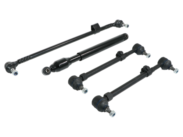 1 set of tie rods + steering rod with steering damper for Mercedes W124 up to 08/89